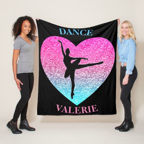Dance Fleece Blanket w Personalized Name 