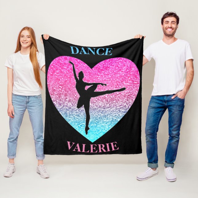 Dance Fleece Blanket w/ Personalized Name  (In Situ)