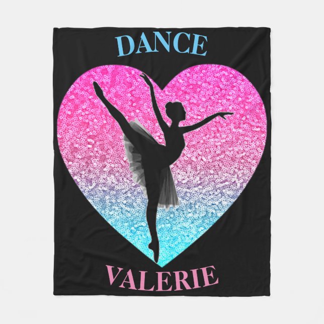 Dance Fleece Blanket w/ Personalized Name (Front)
