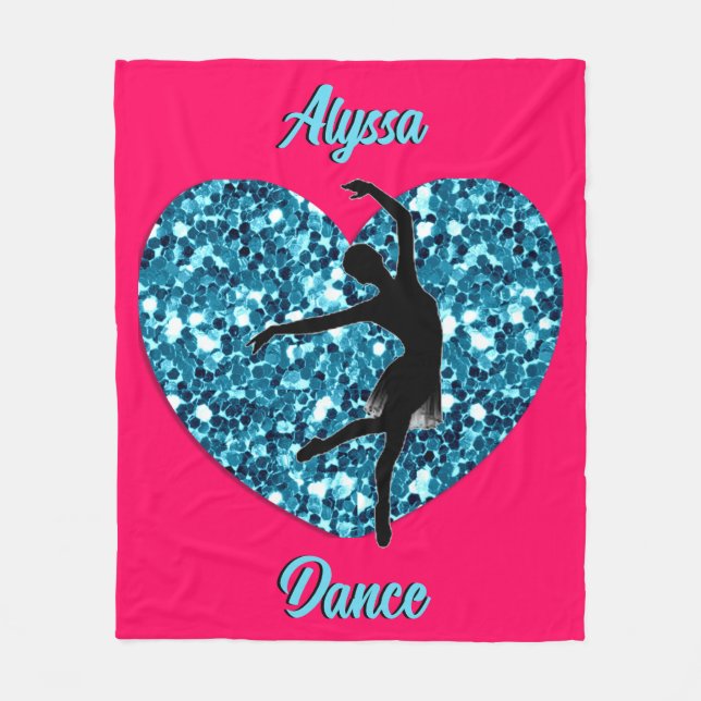 Dance Fleece Blanket w/ Personalized Name (Front)