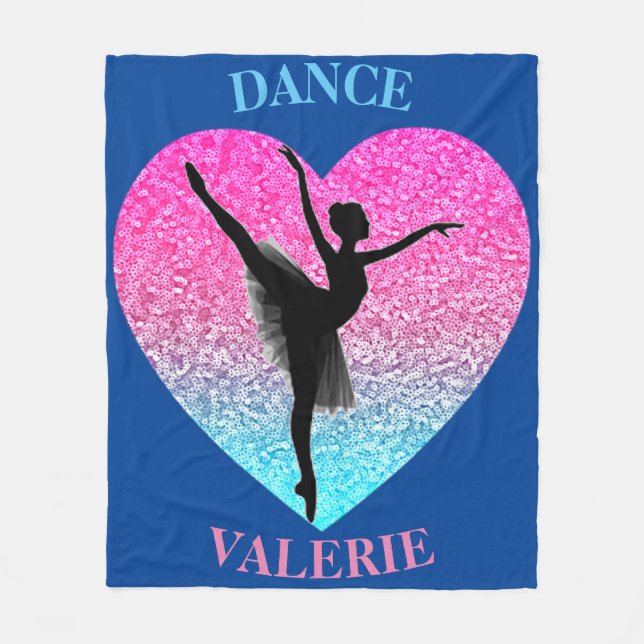 Dance Fleece Blanket w/ Personalized Name (Front)