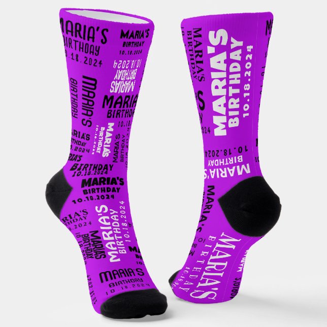Dance Floor BIRTHDAY Take Home Gift Socks (Angled)