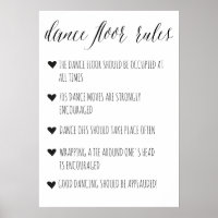 Dance Floor Rules sign | Funny wedding decor