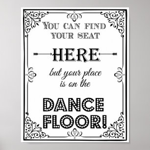dance floor seating plan wedding or party sign