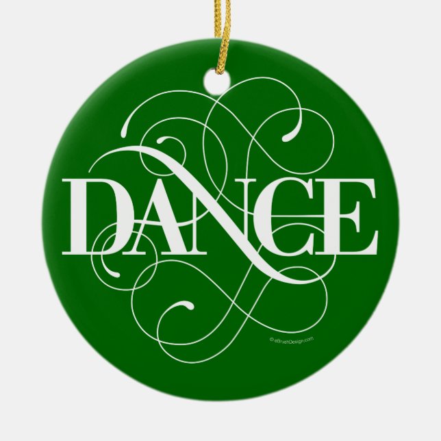 Dance Flourish Ceramic Ornament (Front)