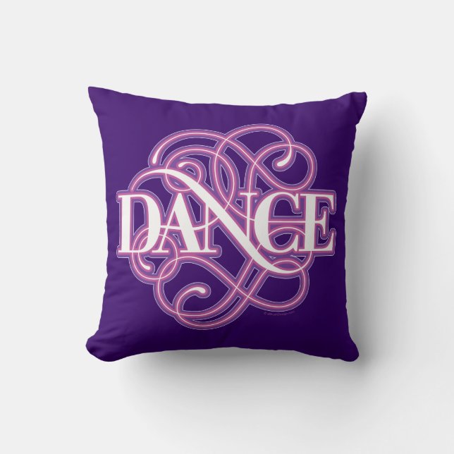 Dance Flourish Throw Pillow (Front)