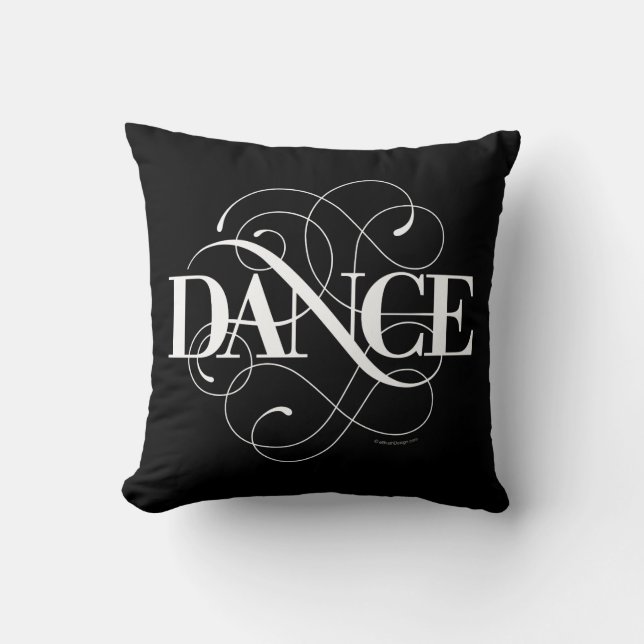 Dance Flourish Throw Pillow (Front)