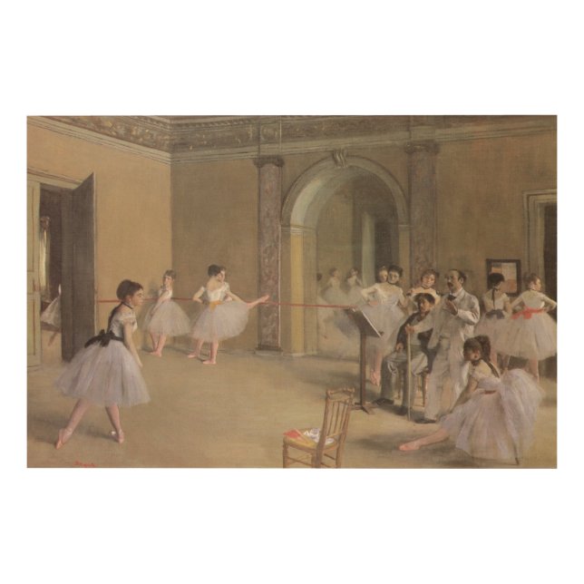 Dance Foyer at the Opera by Edgar Degas Wood Wall Art (Front)