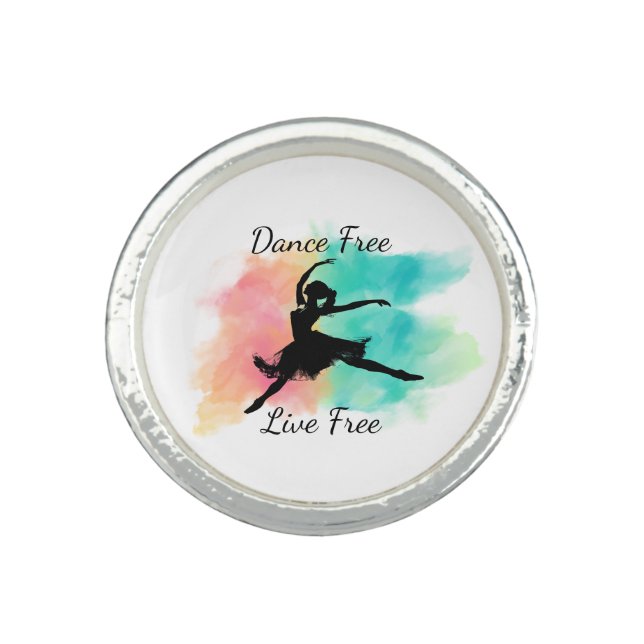 Dance Free Live Free Dance Keychain Ring (Front)