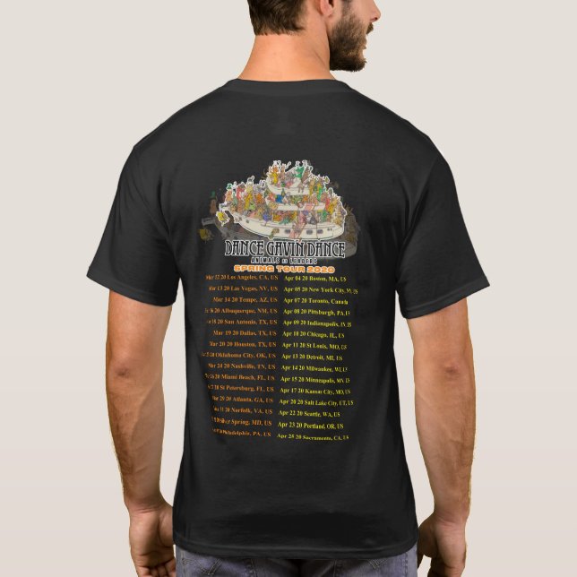 DANCE GAVIN DANCE ANIMALS AS LEADERS - SPRING TOUR T-Shirt (Back)