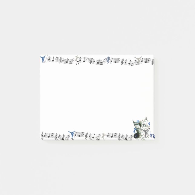 Dance Genres silhouettes and Music Notes (Front)