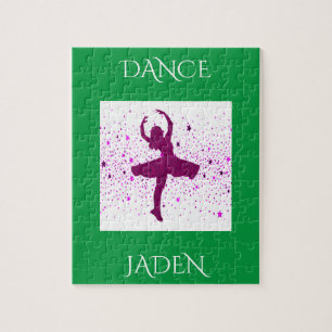 DANCE girls puzzle with personalized name.