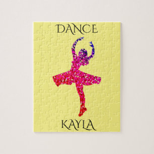 DANCE girls puzzle with personalized name.