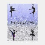 Dance Girls Sparkly Ballerina Blanket w/ her name