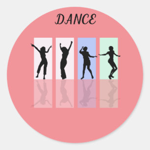 Dance glossy stickers. classic round sticker