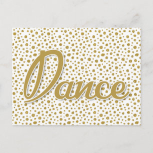 Dance Gold Dots - Gold White Dancing Postcard