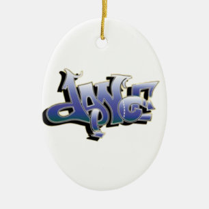 Dance Graffiti Ceramic Ornament