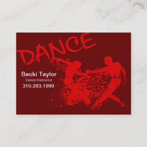 Customizable Dance Grunge - Choreographer, Dancer, Instructor Business Card