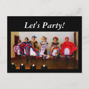 Dance Hall Girls "Let's Party!" Invitation Postcard