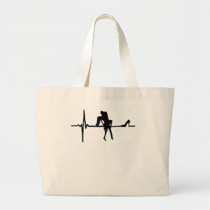 Dance Heart Beat with Stiletto She Large Tote Bag