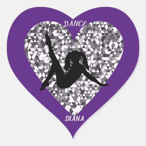 Dance heart stickers personalized