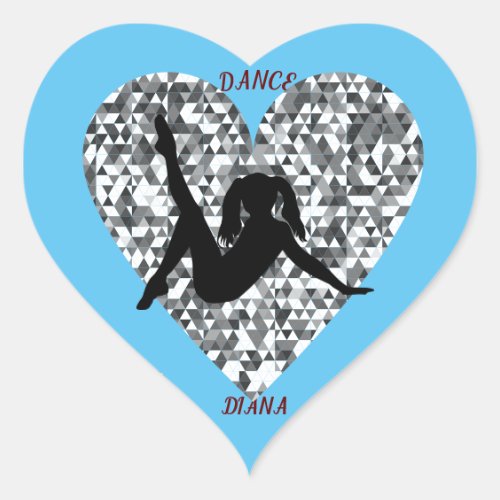 Dance heart stickers personalized