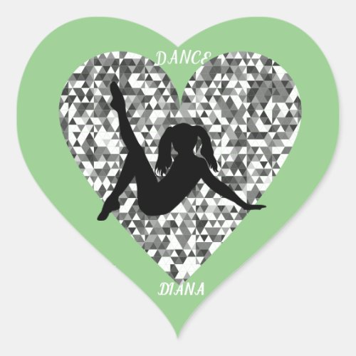 Dance heart stickers personalized