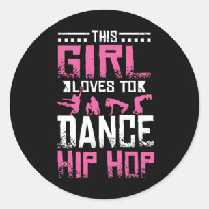 Dance Hip Hop Girl Classic Round Sticker