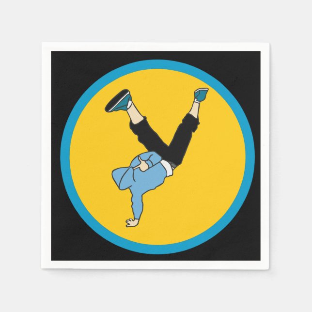 Dance hip hop tween themed birthday party napkins (Front)