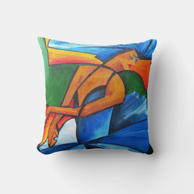 Dance in blue 2008 throw pillow (Front)