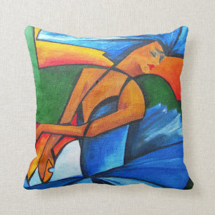 Dance in blue 2008 throw pillow