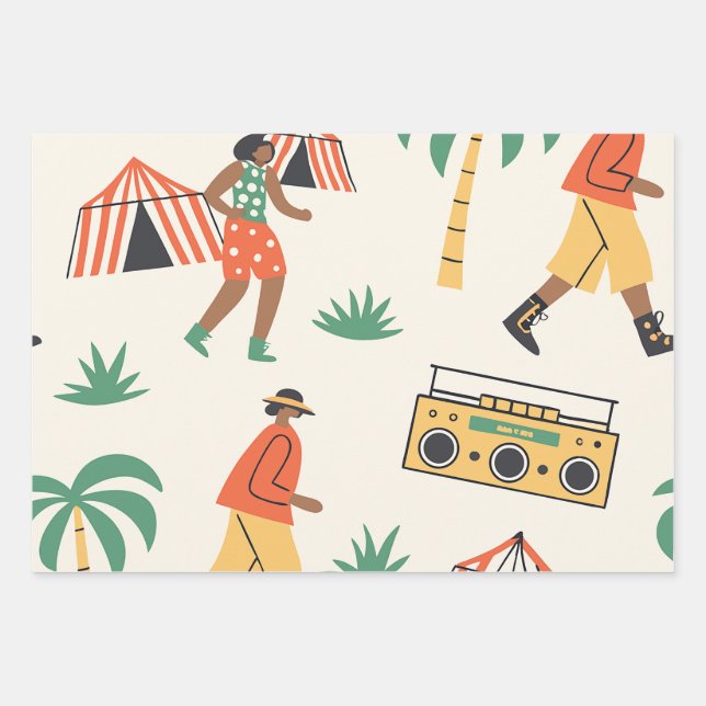 Dance in summer wrapping paper sheets (Front)