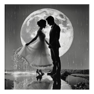 "Dance in the Rain – Moonlit Romance" Acrylic Print