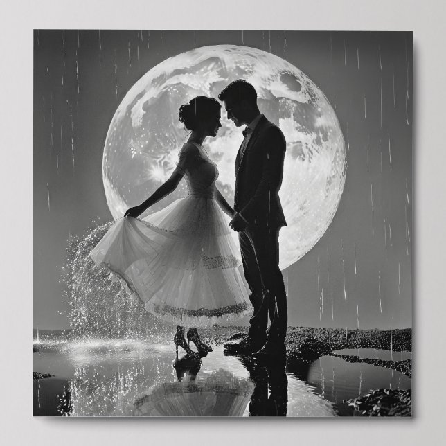 "Dance in the Rain – Moonlit Romance" Peel And Stick Photo Tile (Front Set)