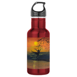 Dance in the Sunset Glow handmade artwork Stainless Steel Water Bottle
