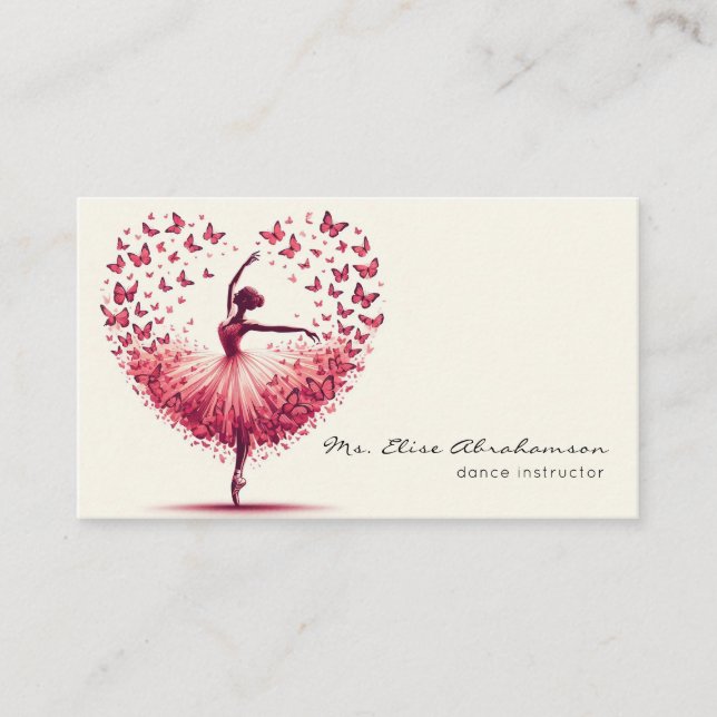 Dance Instructor Ballet Ballerina Teacher Business Card (Front)
