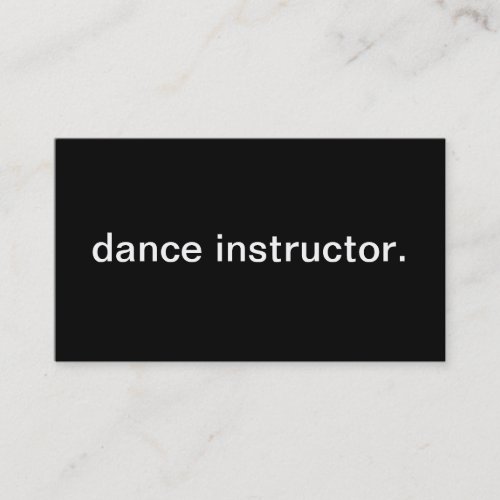 Dance instructor business card