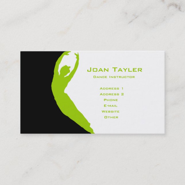 Dance Instructor Business Card (Front)