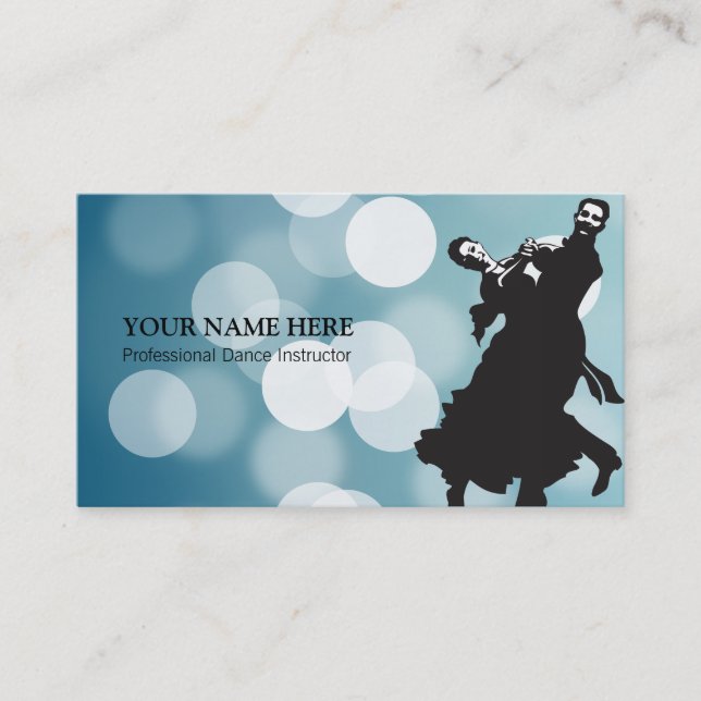 Dance Instructor Business Card Template (Front)