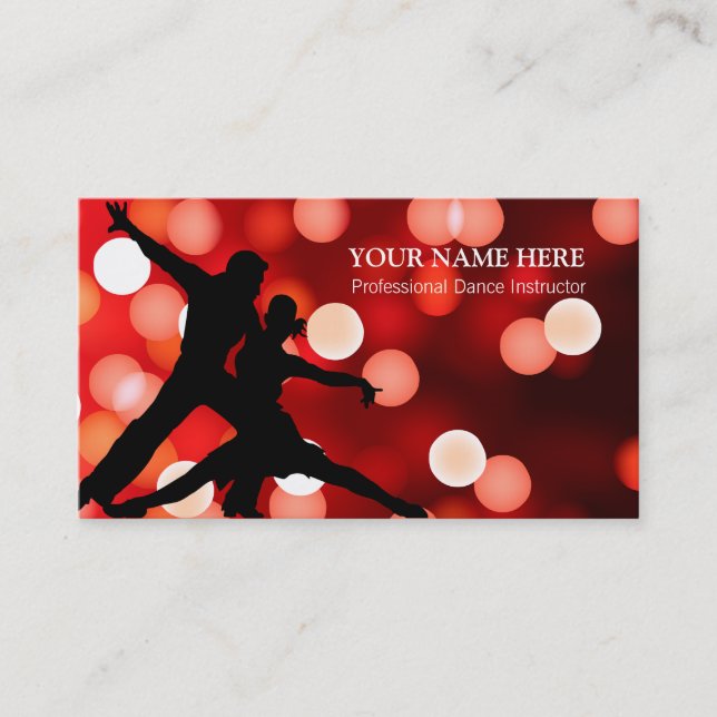 Dance Instructor Business Card Template (Front)