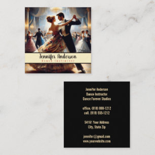 Dance Instructor Couples Dancing Square Business Card