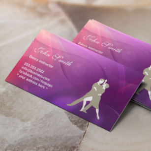 Dance Instructor Dancer Modern Purple Background Business Card