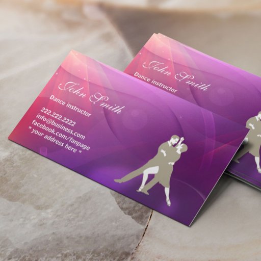 Customizable Abstract Purple Dance Instructor Business Card