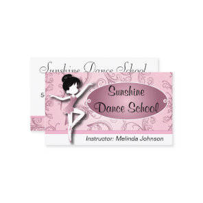 Dance Instructor |  Pink Ballet Dancer | Ballerina Business Card