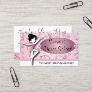 Dance Instructor    Pink Ballet Dancer   Ballerina Business Card