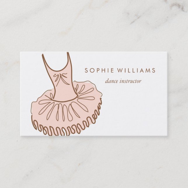 Dance Instructor Pink Tutu Business Card (Front)