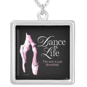 Dance Is Life Silver Plated Necklace