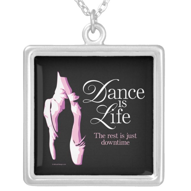 Dance Is Life Silver Plated Necklace (Front)