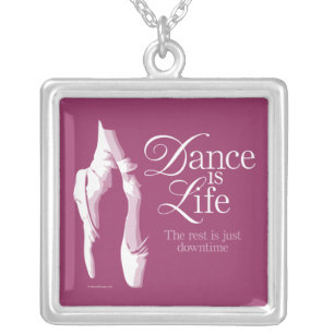 Dance Is Life Silver Plated Necklace