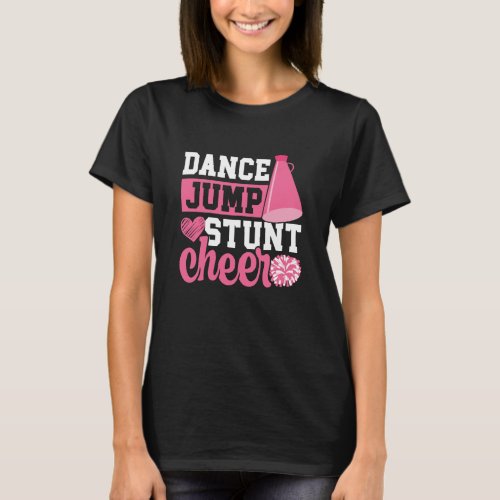 Dance Jump Stunt Cheer Cheerleader Rebel Cheerlead T-Shirt